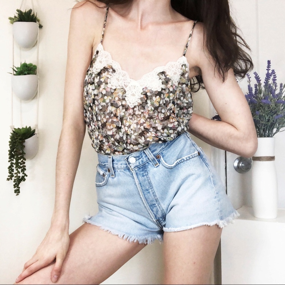 SOLD🌹Vtg Christian Dior Floral Chiffon Sleep Set - Picture 2 of 5